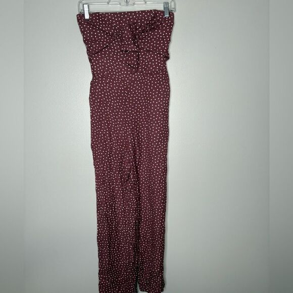Abercrombie and Fitch Polka Dot Tie front Jumpsuit NWT - Picture 1 of 4